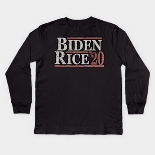 Distressed Biden Rice 2020 Kids Long Sleeve T-Shirt